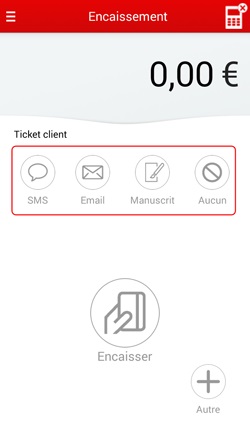 Encaissement mobile ticket